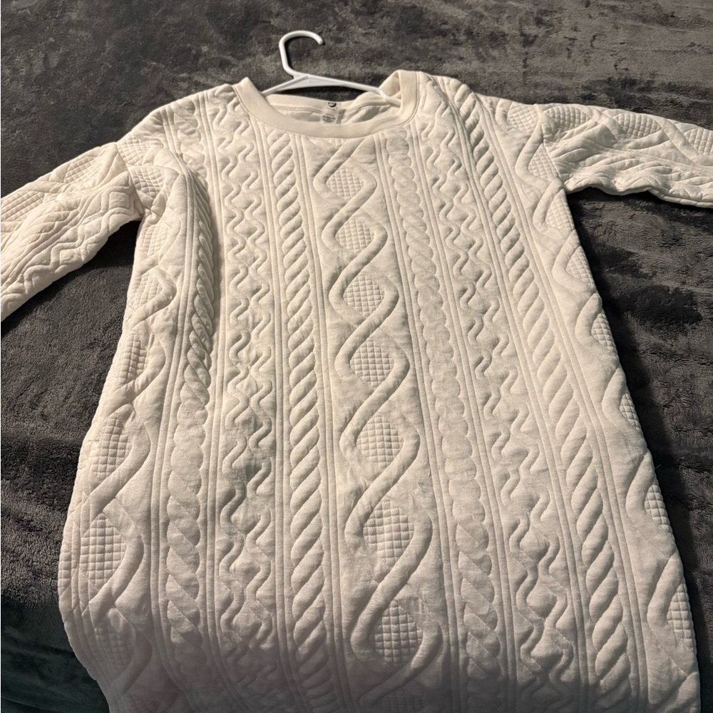 Lou & Grey Cream sweater dress with pockets